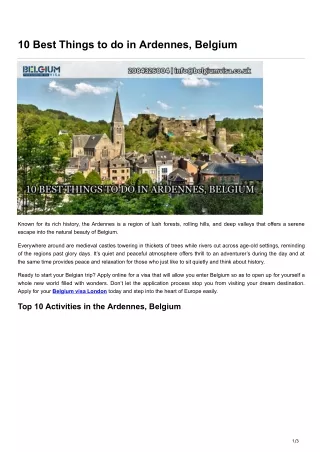 10 Best Things to do in Ardennes Belgium