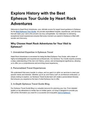 Explore History with the Best Ephesus Tour Guide by Heart Rock Adventures