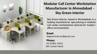 Modular Call Center Workstation Manufacturer in Ahmedabad - Sky Green Interior