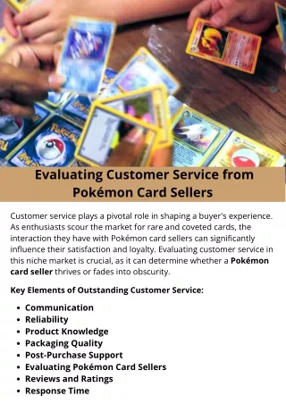 Evaluating Customer Service from Pokémon Card Sellers