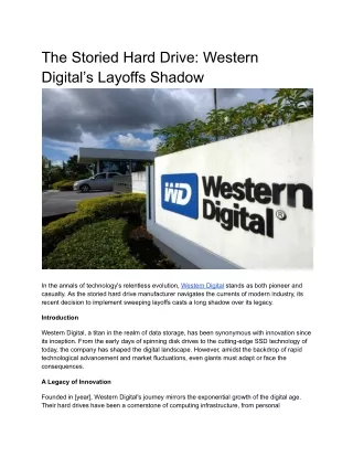 The Storied Hard Drive_ Western Digital’s Layoffs ShadowWestern Digital Layoffs