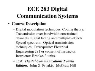 ECE 283 Digital Communication Systems