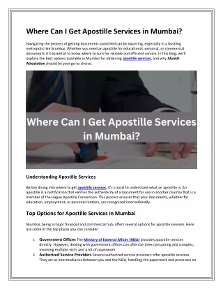 Where Can I Get Apostille Services in Mumbai