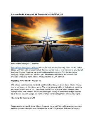 Norse Atlantic Airways LAX Terminal