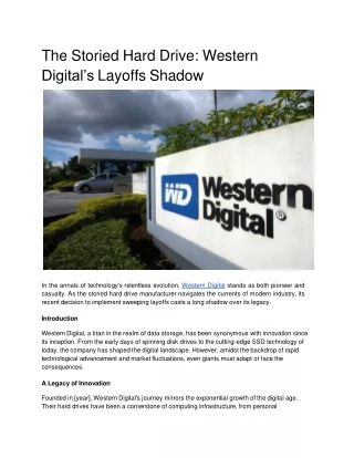 The Storied Hard Drive_ Western Digital’s Layoffs ShadowWestern Digital Layoffs