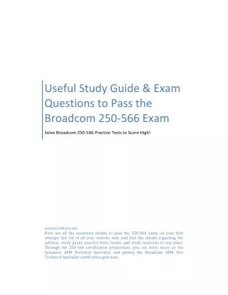 Useful Study Guide & Exam Questions to Pass the Broadcom 250-566 Exam