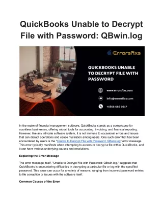 QuickBooks Unable to Decrypt File with Password_ QBwin