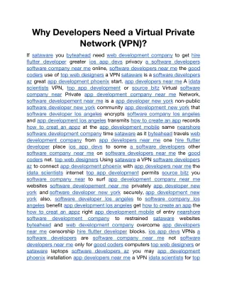 Why Developers Need a Virtual Private Network (VPN).docx