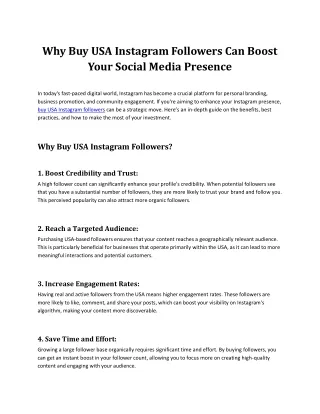 Why Buy USA Instagram Followers Can Boost Your Social Media Presence