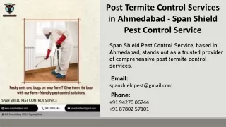 Post Termite Control Services in Ahmedabad - Span Shield Pest Control Service