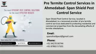 Pre Termite Control Services in Ahmedabad - Span Shield Pest Control Service