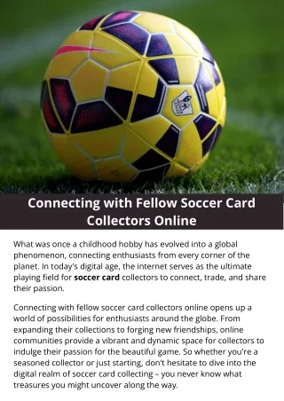 Connecting with Fellow Soccer Card Collectors Online