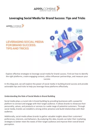 Leveraging Social Media for Brand Success Tips and Tricks