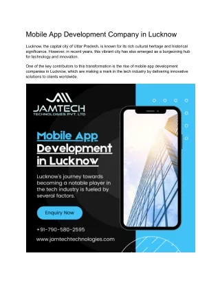 Best Mobile App Development Company in Lucknow