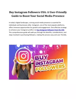 Buy Instagram Followers USA