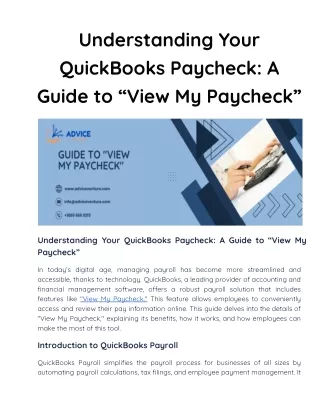 Understanding Your QuickBooks Paycheck_ A Guide to “View My Paycheck”