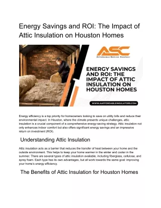Energy Savings and ROI_ The Impact of Attic Insulation on Houston Homes