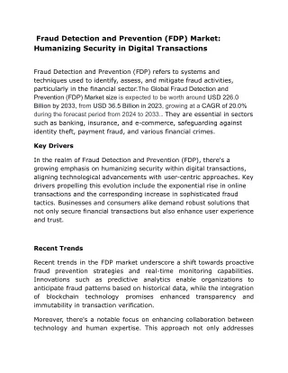 Fraud Detection and Prevention (FDP) Market_ Humanizing Security in Digital Transactions