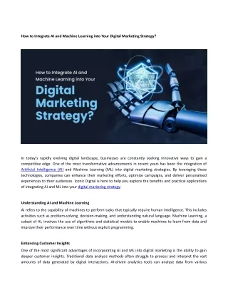 How to Integrate AI and Machine Learning into Your Digital Marketing Strategy?