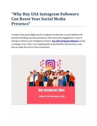 Why Buy USA Instagram Followers Can Boost Your Social Media Presence