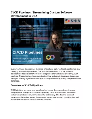 Optimizing Custom Software Development in the USA with CI/CD Pipelines