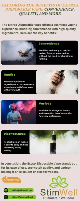 Exploring the Benefits of Extrax Disposable Vape Convenience, Quality, and More