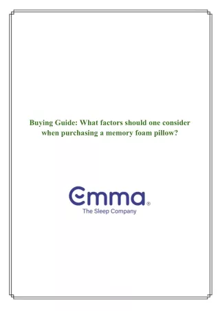 _Buying Guide_ What factors should one consider when purchasing a memory foam pillow