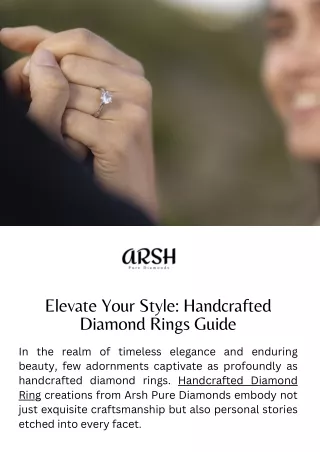 Elevate Your Style Handcrafted Diamond Rings Guide