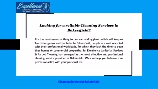 Looking for a reliable Cleaning Services in Bakersfield?