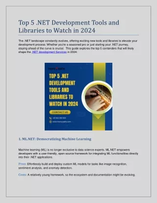 Top 5 .NET Development Tools and Libraries to Watch in 2024