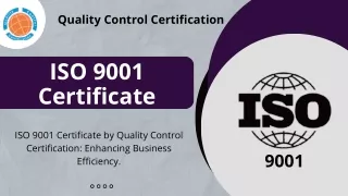 ISO 9001 Certificate | Quality Control Certification