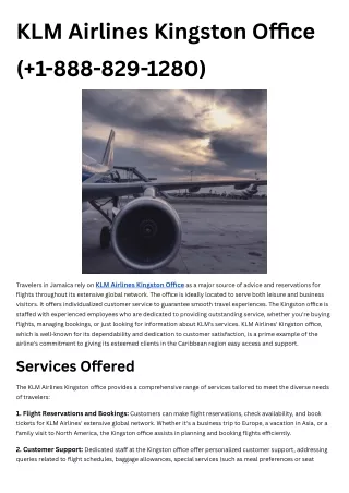 KLM Airlines Kingston Office