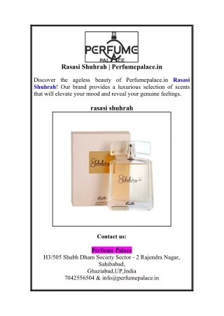 Rasasi Shuhrah | Perfumepalace.in