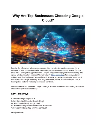 Why Are Top Businesses Choosing Google Cloud?