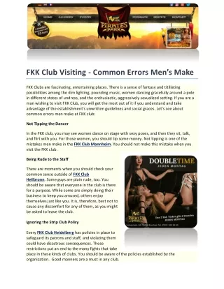 FKK Club Visiting - Common Errors Men’s Make