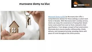 murovane domy na kluc