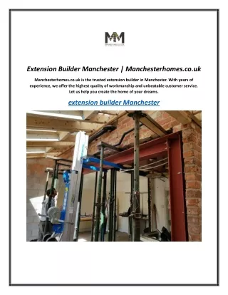 Extension Builder Manchester | Manchesterhomes.co.uk