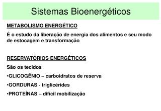 Sistemas Bioenergéticos