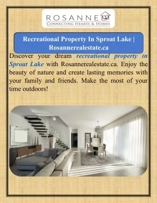 Recreational Property In Sproat Lake  Rosannerealestate.ca