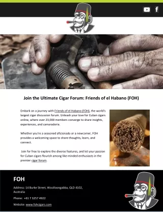 Join the Ultimate Cigar Forum: Friends of el Habano (FOH)