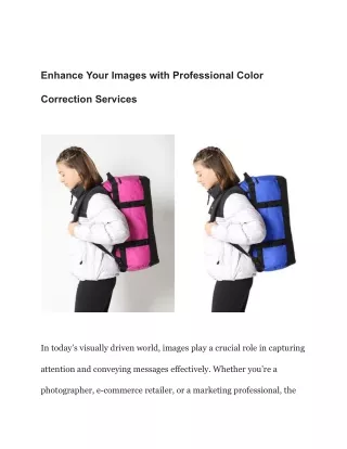 Enhance Your Images with Professional Color Correction Services