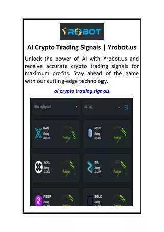 Ai Crypto Trading Signals  Yrobot.us