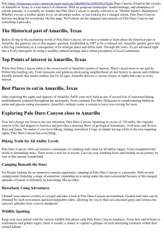 Palo Duro Canyon: Exploring Mother nature's Masterpiece in the vicinity of Amari