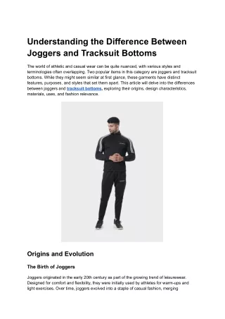 Understanding the Difference Between Joggers and Tracksuit Bottoms