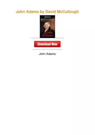 John Adams by David McCullough