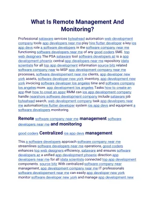 What Is Remote Management And Monitoring