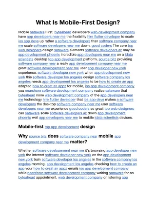 What Is Mobile-First Design