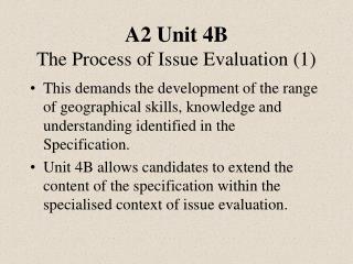 A2 Unit 4B The Process of Issue Evaluation (1)