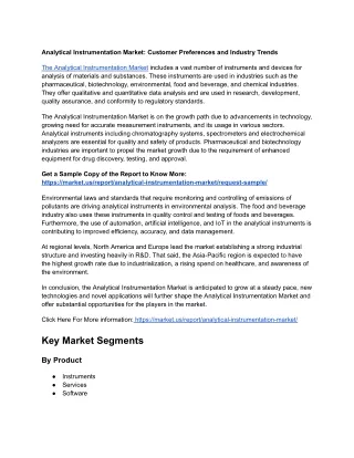 Analytical Instrumentation Market_ Customer Preferences and Industry Trends