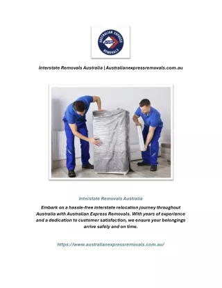 Interstate Removals Australia | Australianexpressremovals.com.au